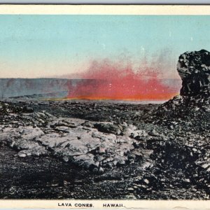 c1910s HI Hawaii Kilauea Volcano Lava Cone Pele Goddess of Fire Americhrome A201