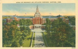 Hartford Connecticut Aetna Life Insurance Co Building Linen Postcard  Unused