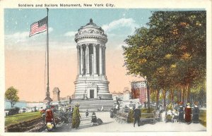 NY, New York City   SOLDIERS & SAILORS MONUMENT~Civil War  c1920's Postcard