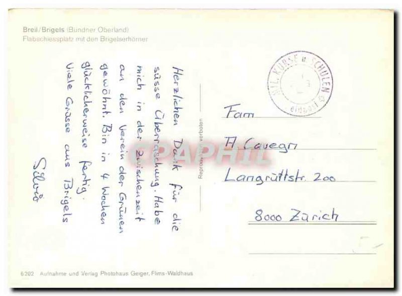 Postcard Modern Breil Brigels Bundner Bernese