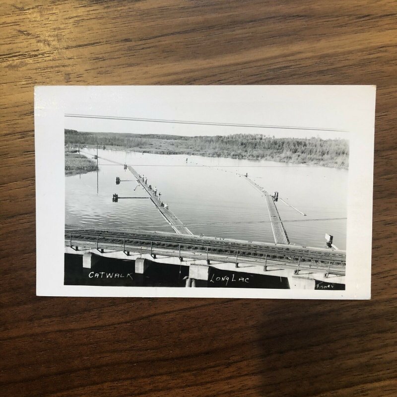 LONG LAC Catwalk Below US 50 Bridge Fishing Vtg PC