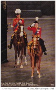 The Queen Takes The Salute After Trooping The Colour Ceremony