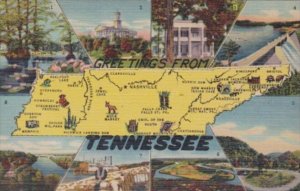 Greetings From Tennessee With Map