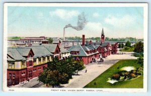 OGDEN, Utah UT ~ Front View UNION DEPOT Railroad Station c1910s  Postcard