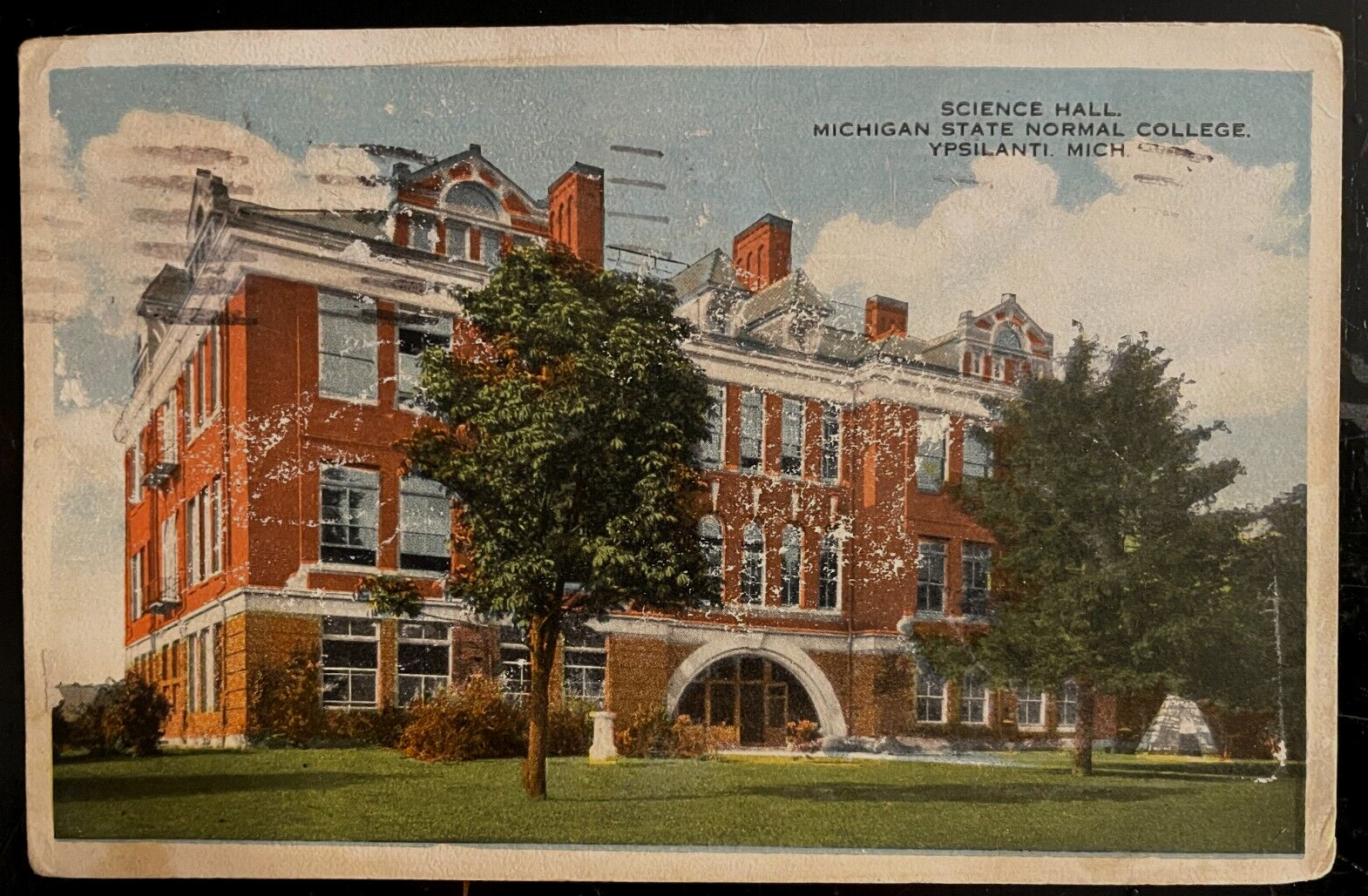 Vintage Postcard 1918 Science Hall, State College, Ypsilanti, Michigan