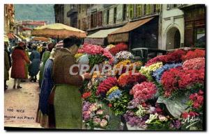 Postcard Old Nice Marche Aux Fleurs