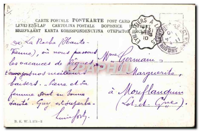 Postcard Old Dog Automotive