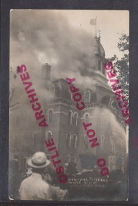 Rochester MINNESOTA RPPC 1910 FIRE Disaster Flames CENTRAL BUILDING BURNING MN