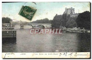 Old Postcard The Seine at Paris Royal Font