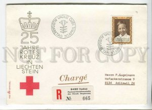 445933 Liechtenstein 1970 year FDC Anniversary of the Red Cross registered