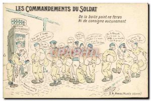 Old Postcard Army soldier Commandments