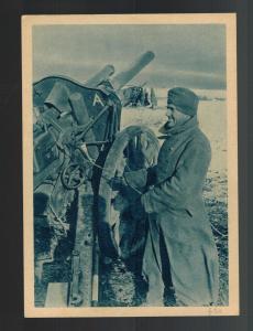 Mint WW2 Germany Spain Blue Division RPPC Postcard Artillery in Russia 