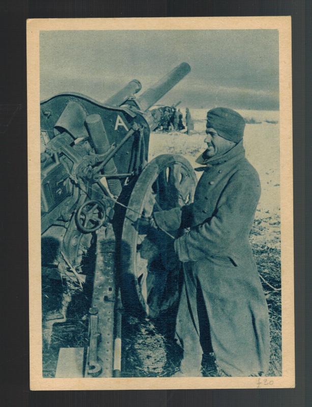 Mint WW2 Germany Spain Blue Division RPPC Postcard Artillery in Russia