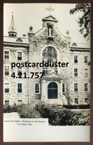 h5223 - LA TRAPPE Quebec 1930s Church Entrance. Real Photo Postcard