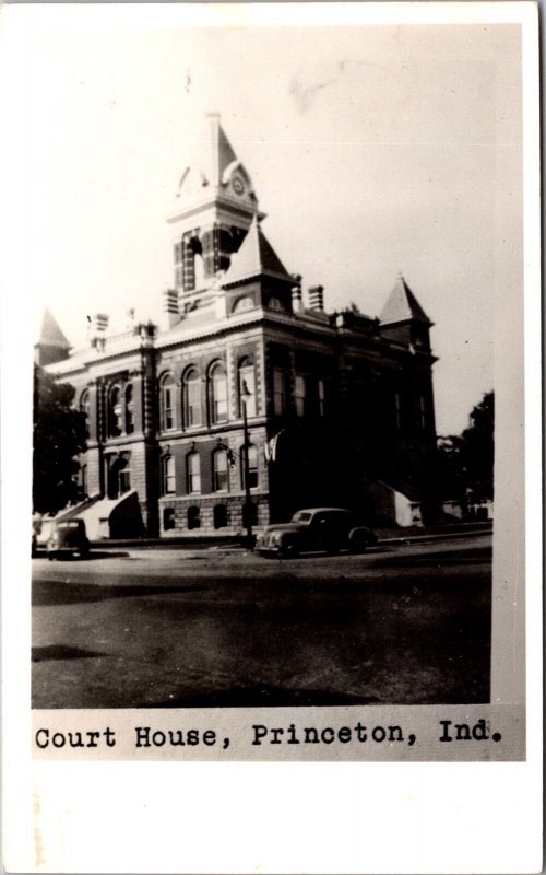 Real Photo Postcard Court House in Princeton, Indiana