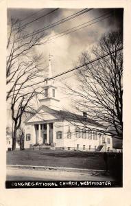 Westminster Massachusetts Congregational Church Real Photo Antique PC K11495
