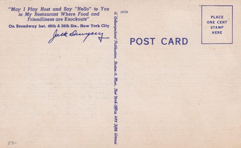 PPC: Jack Dempsey Knocks Out Jess Willard, Toledo, OH 1919, MINT (61309)