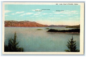 c1930's Cottage Pearl Warren Islands Lake Pend D'Oreille Idaho ID Postcard