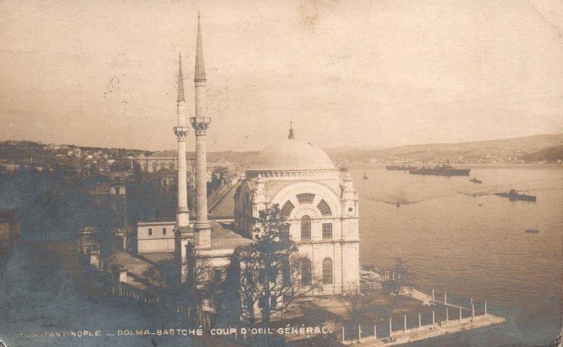 1927 Constantinople Dolma Bagtche Coup D'Oeil Istanbul Turkey RPPC Phot Postcard