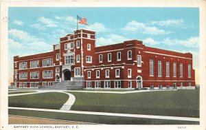 F78/ Gaffney South Carolina Postcard 1934 High School Building