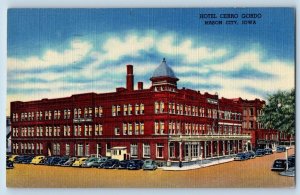 Mason City Iowa IA Postcard Hotel Cerro Gordo Building Classic Cars 1951 Vintage