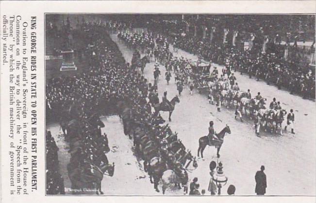 King George Rides In State To Open His First Parliament