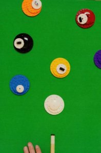 Pool Table Snooker Style Sports Game Cue Toy Lego Model Postcard