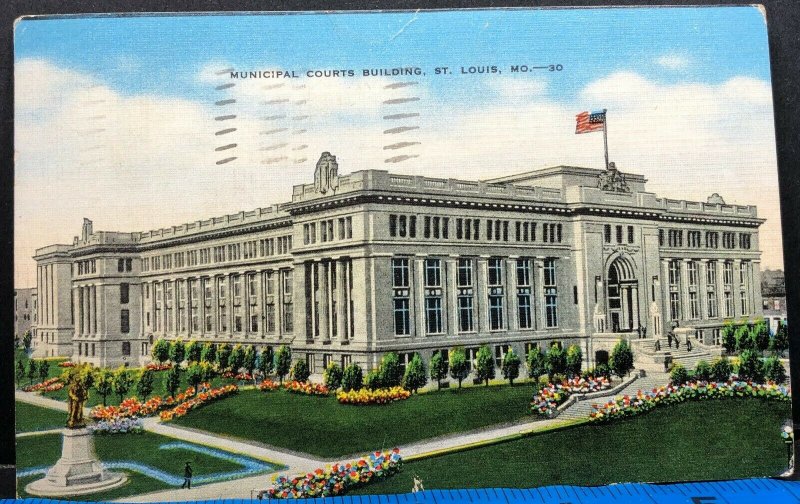 Municipal Courts Building St Louis 1952 Missouri Vintage Postcard