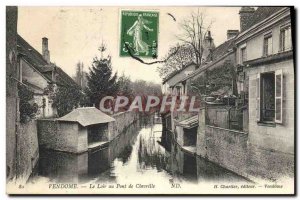 Old Postcard Vendome Loir at Bridge Chevrille
