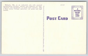 Moberly Missouri~Masonic Temple~Linen Postcard