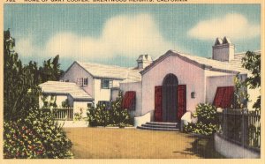 Home of Gary Cooper - Brentwood Heights, California Postcard