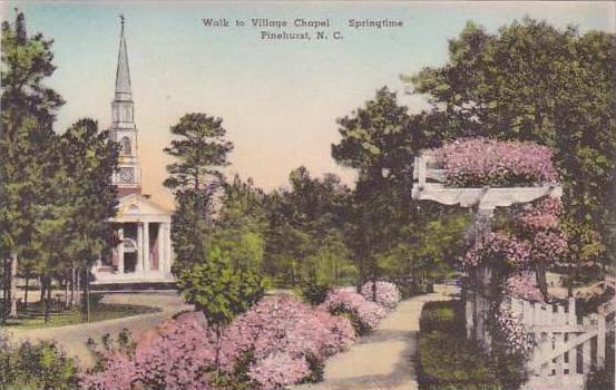 North Carolina Pinehurst Walk To Village Chapel Albertype
