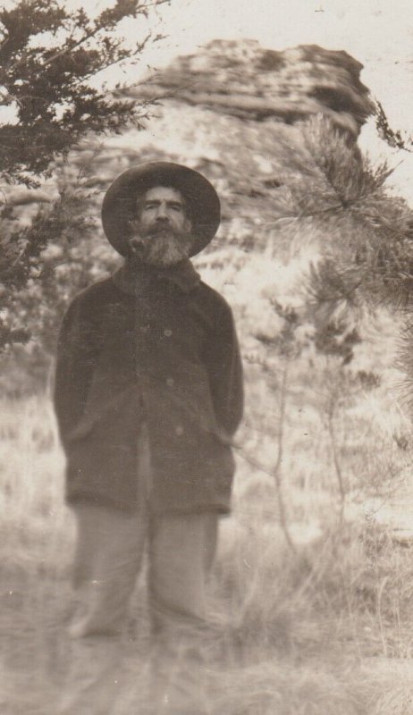 South Dakota RPPC 1908 TRAPPER Backwoods Hermit OWNER PRAIRIE PARK Occupational