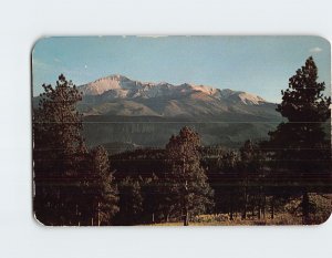 Postcard Vista of Pikes peak from the Rampart Range Road Colorado USA