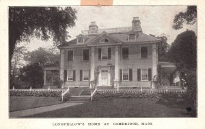 Cambridge Massachusetts Longfellow Home Historic American Views Vintage Postcard