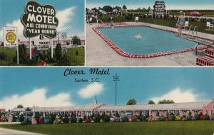 Postcard Clover Motel Santee SC