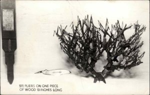 Dover Ohio OH Wood Carving Tools Pliers Walnut Unusual c1960 Real Photo Postcard