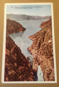 VINTAGE UNUSED LINEN PC SHOSHONE RESERVOIR & DAM CODY RD.,YELLOWSTONE NATL PK