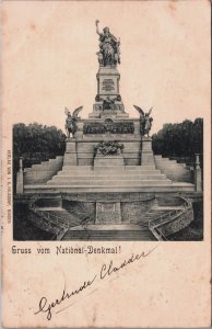 Germany Bingen Gruss vom National Denkmal Vintage Postcard C128