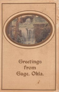 J81/ Gage Oklahoma Postcard c1910 Greetings from Gage, Okla  401