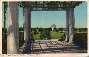 VINTAGE POSTCARD PERGOLA AT MIRAMAR HABANA CUBA MAILED TO PENNSYLVANIA  1934