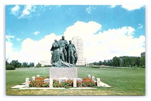 The Pioneer Family Statue Capitol Grounds Bismarck North Dakota Postcard