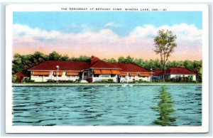 WINONA, LAKE, IN ~ Residence BETHANY CAMP 1947 Kosciusko County Postcard