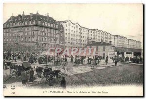 Old Postcard Marseille Place de la Joliette and hotel Docks