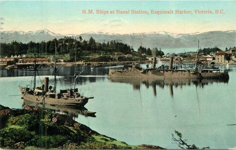 Canada Victoria BC HM Ships Naval Stations Valentine Postcard 22-6966