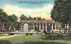 Vintage Postcard 1950'S Bestor Plaza & Colonnade Landmark Chautauqua New York NY