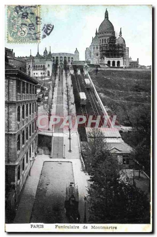 Postcard Old Paris Montmartre Funicular