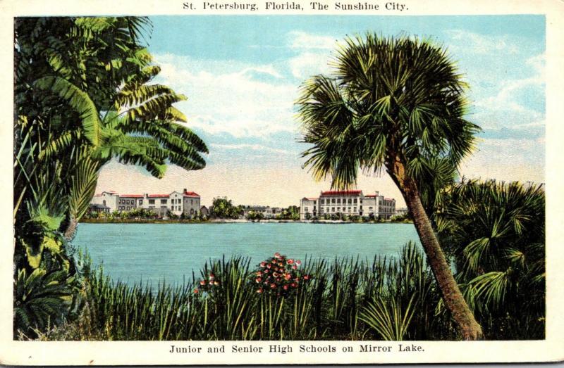 Florida St Petersburg Junior and Senior High Schools On Mirror Lake 1926