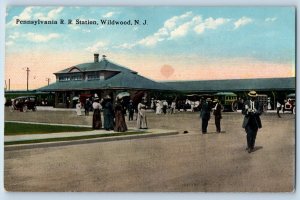 Wildwood New Jersey NJ Postcard Pennsylvania RR Station Exterior Building 1915