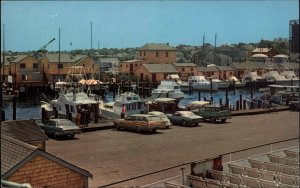 Nantucket Island Massachusetts MA Fishing Boats Yachts Harbor Vintage Postcard